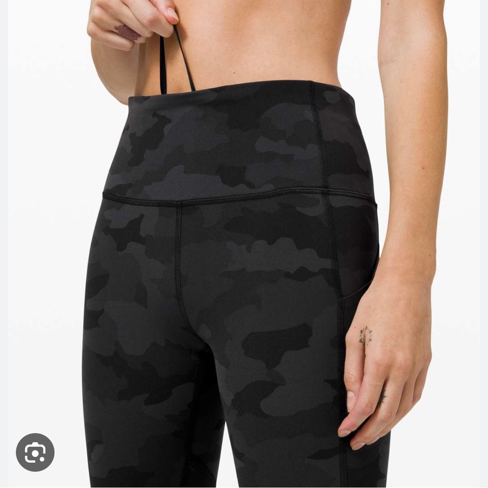 Lululemon Black Camo Pace Rival Leggings - Size 4